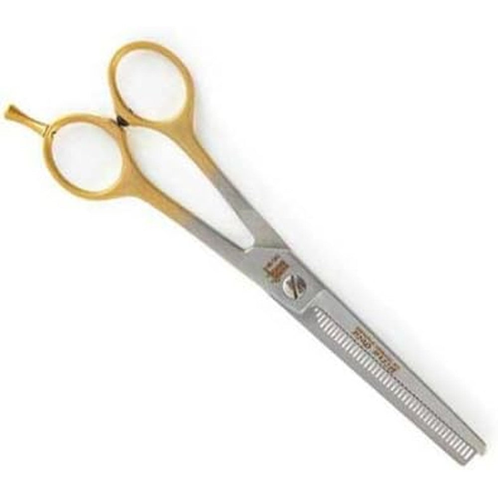 Dubl Duck Stainless Steel Small Pet Ultra Gold 46-Tooth Thinning Shears front view