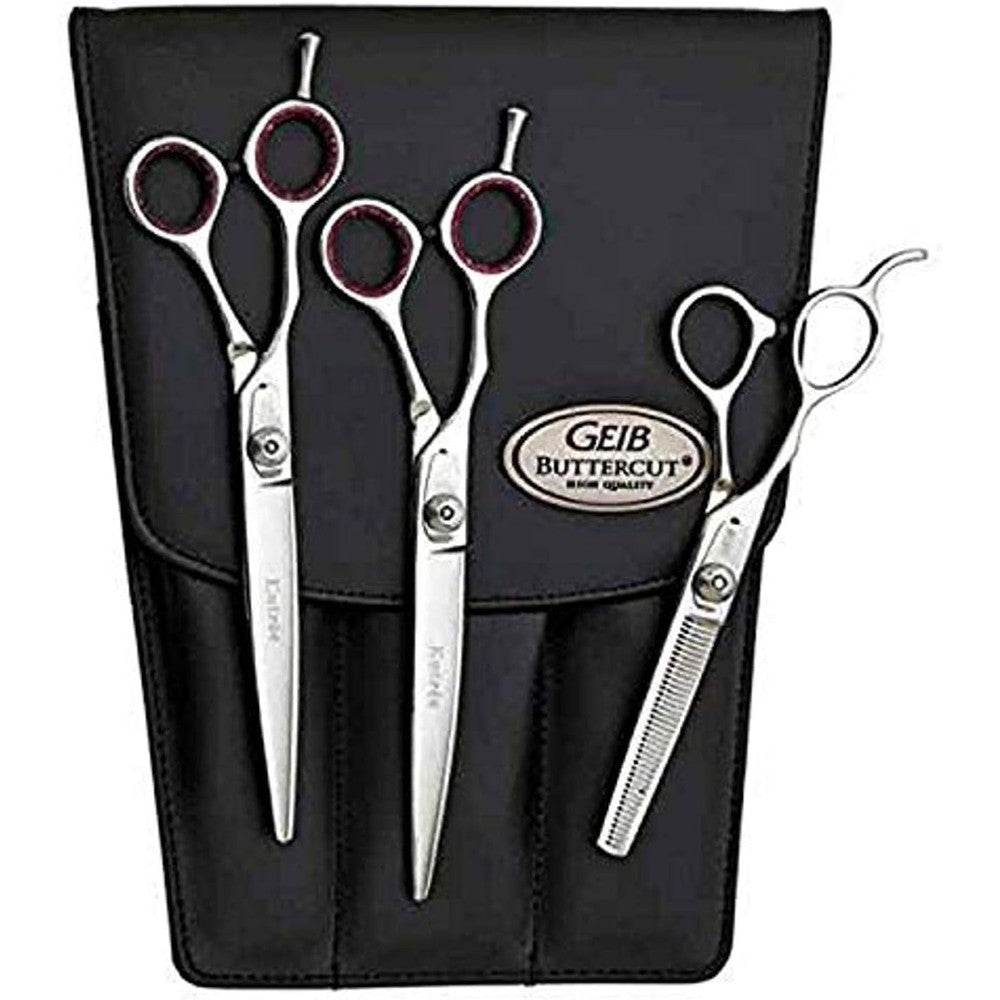 Geib 3 Piece Entree Left Handed Shear Kit professional pet grooming set