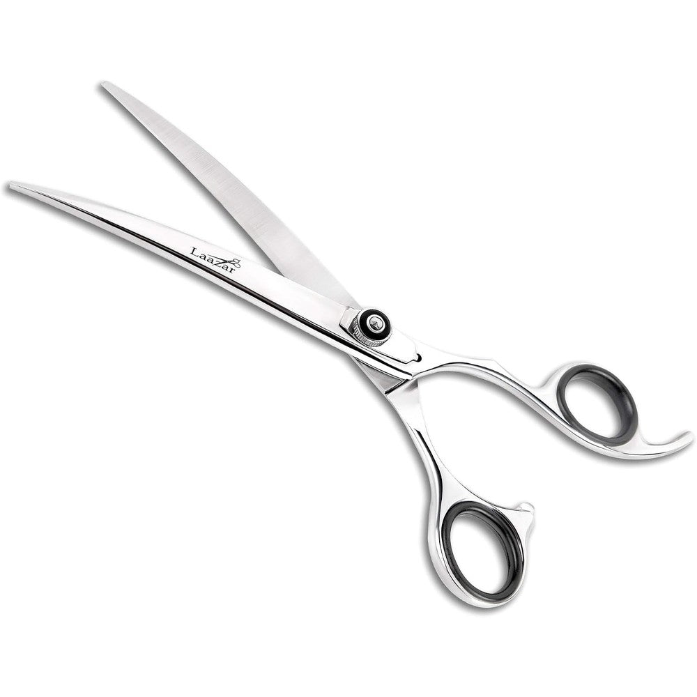 Laazar professional 7.5 inch curved pet grooming shears front view