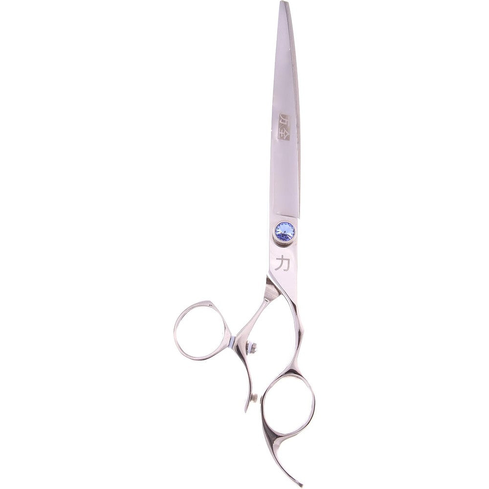 ShearsDirect Japanese 440C Stainless Steel Curved Shear With Swivel Offset Handle Design 8 Inch Professional Grooming Tool - Image 1