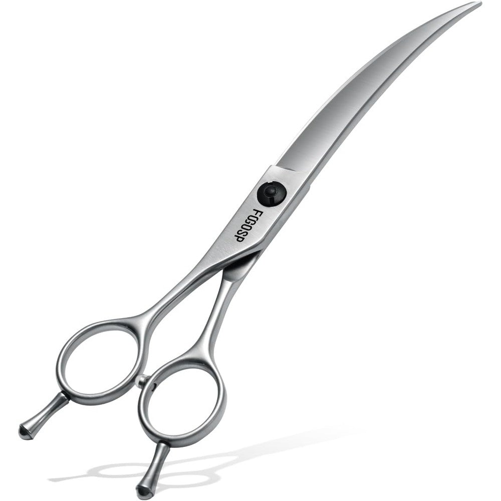 Fogosp Professional Left Handed Curved Dog Grooming Scissors full view