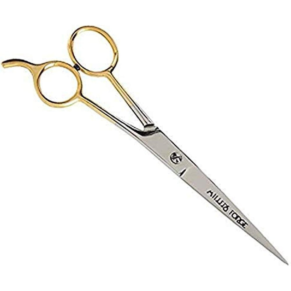 Millers Forge Feather Light Straight Shears front view professional pet grooming scissors