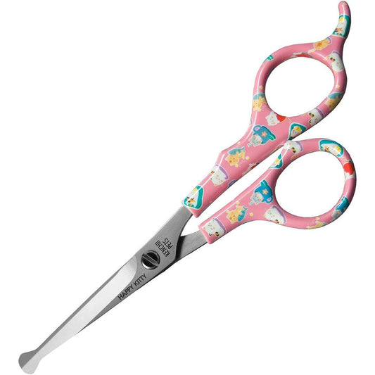 Kenchii Happy Kitty 5.5-inch ball tip grooming shears front view