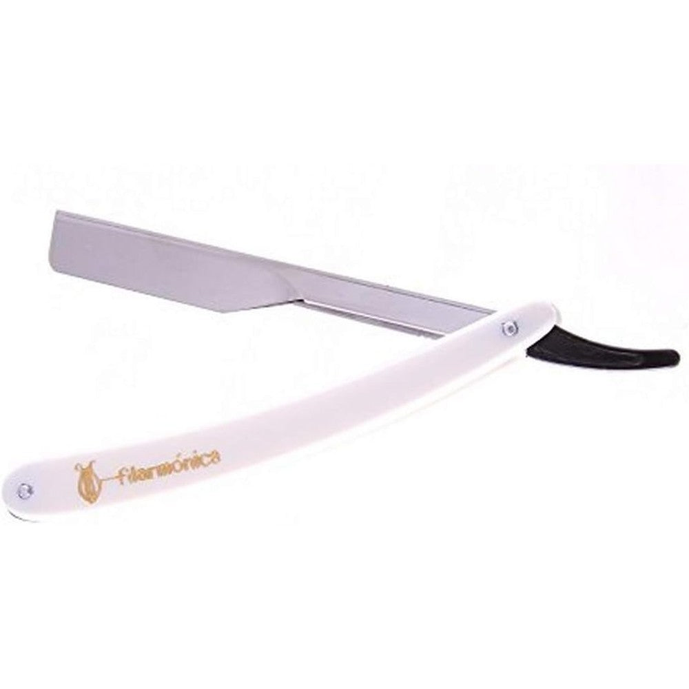 ShearsDirect Filarmonica White Razor front view professional shaving tool