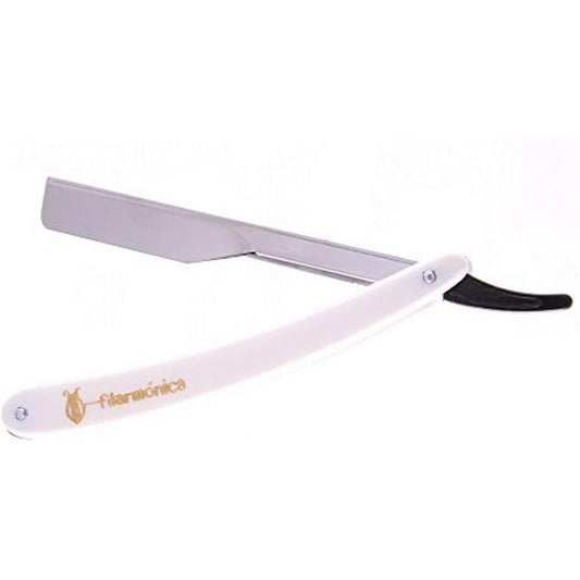 ShearsDirect Filarmonica White Razor front view professional shaving tool