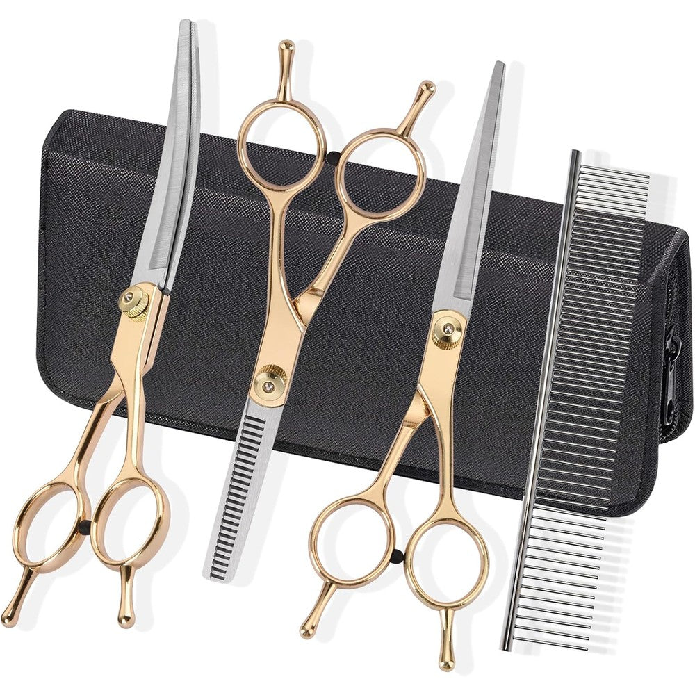 Fcysy dog grooming kit gold 5 pieces professional set