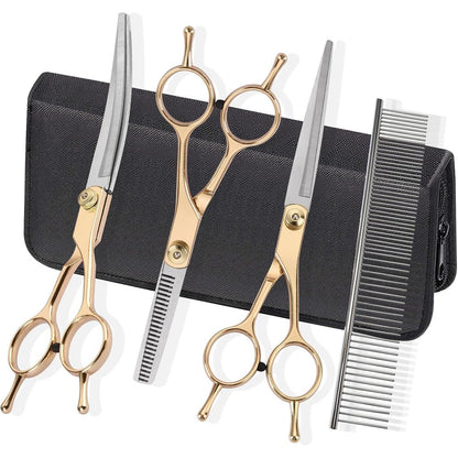 Fcysy dog grooming kit gold 5 pieces professional set
