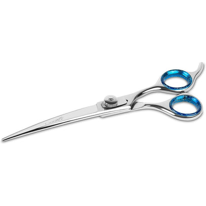 Laazar Pro 7-inch curved pet grooming scissors front view