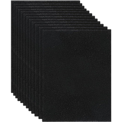 AULKZIOV cat litter box charcoal filters twelve pack front view showing premium black activated carbon pads.