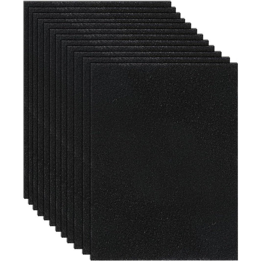 AULKZIOV cat litter box charcoal filters twelve pack front view showing premium black activated carbon pads.