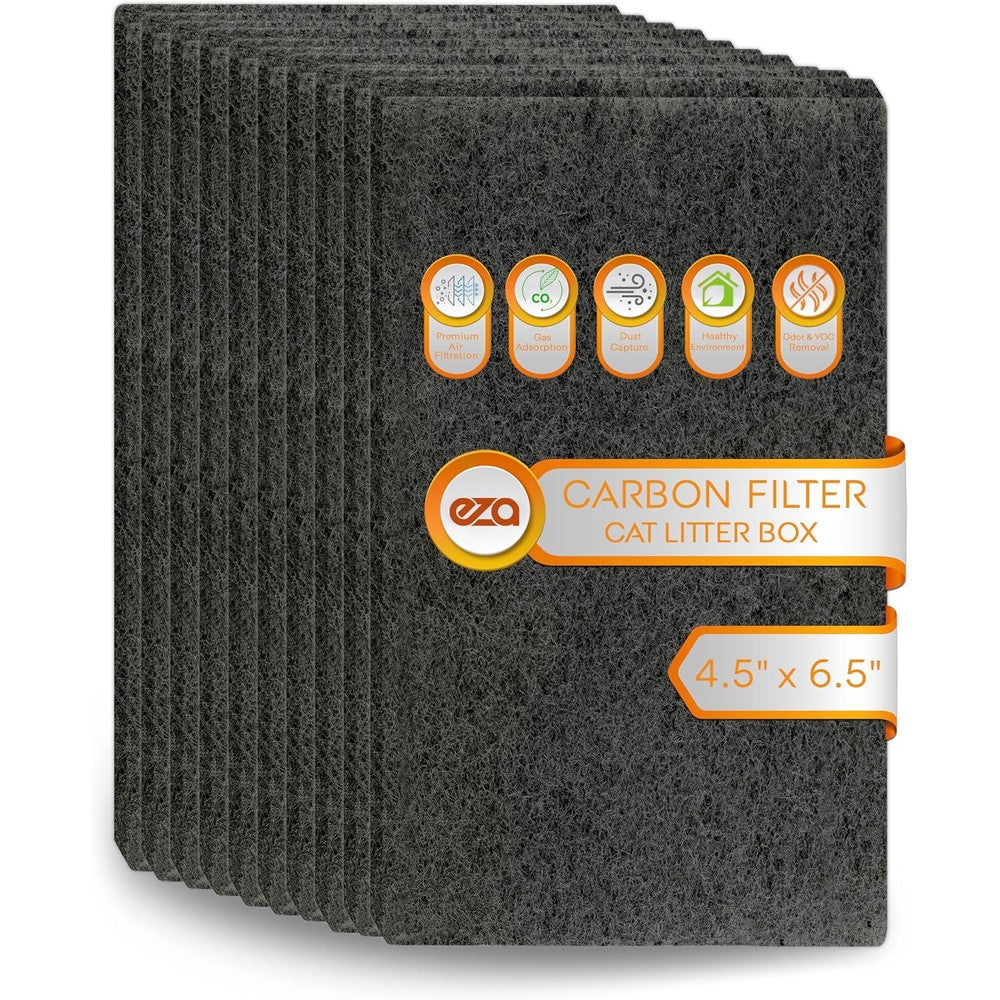 Ezatrading charcoal cat litter box filters front view for premium pet odor control.