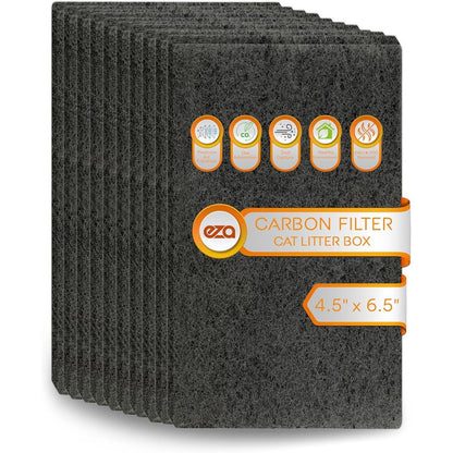 Ezatrading charcoal cat litter box filters front view for premium pet odor control.
