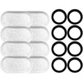 LHKQMYT Selene The Doggy Fountain replacement filters eight pack front view showcasing the activated carbon and foam components