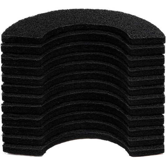 Harhana activated carbon filters 12 pack front view showing pre-cut charcoal foam pads for pet odor control.