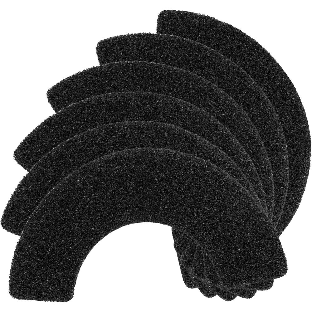 MEWTOGO carbon filters for cat litter box robot four front view showing thick black activated charcoal pads.