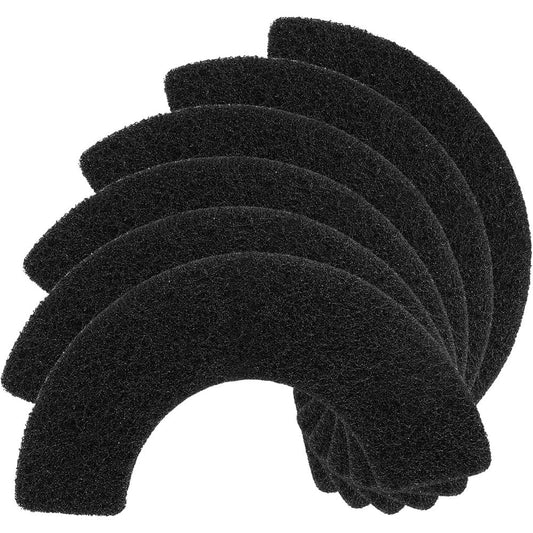 MEWTOGO carbon filters for cat litter box robot four front view showing thick black activated charcoal pads.