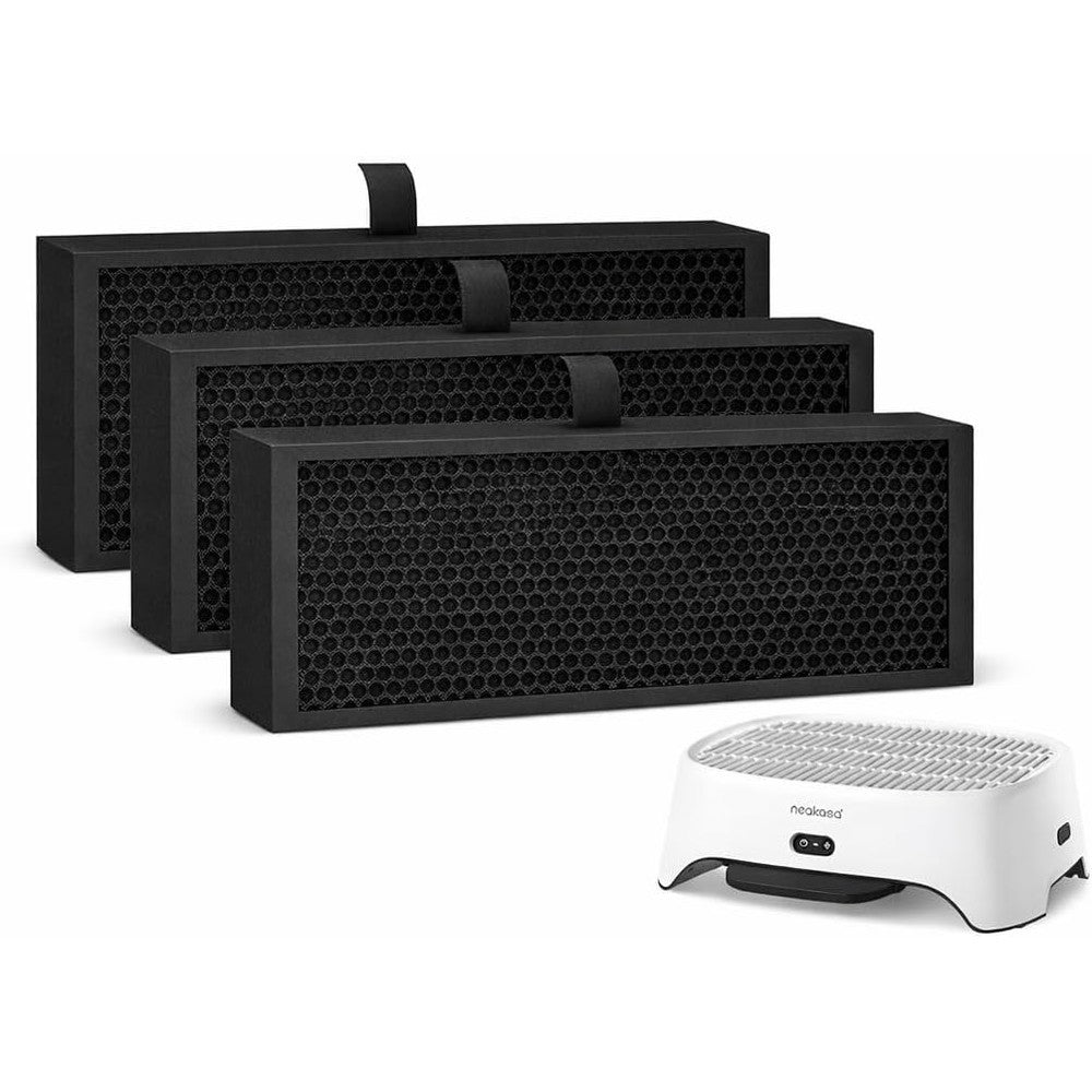 Neakasa Replacement Filter for AirStep front view showing the honeycomb activated carbon structure for pet odor removal.