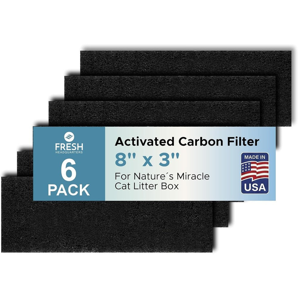 Fresh Headquarters activated charcoal cat litter box filter front view packaging