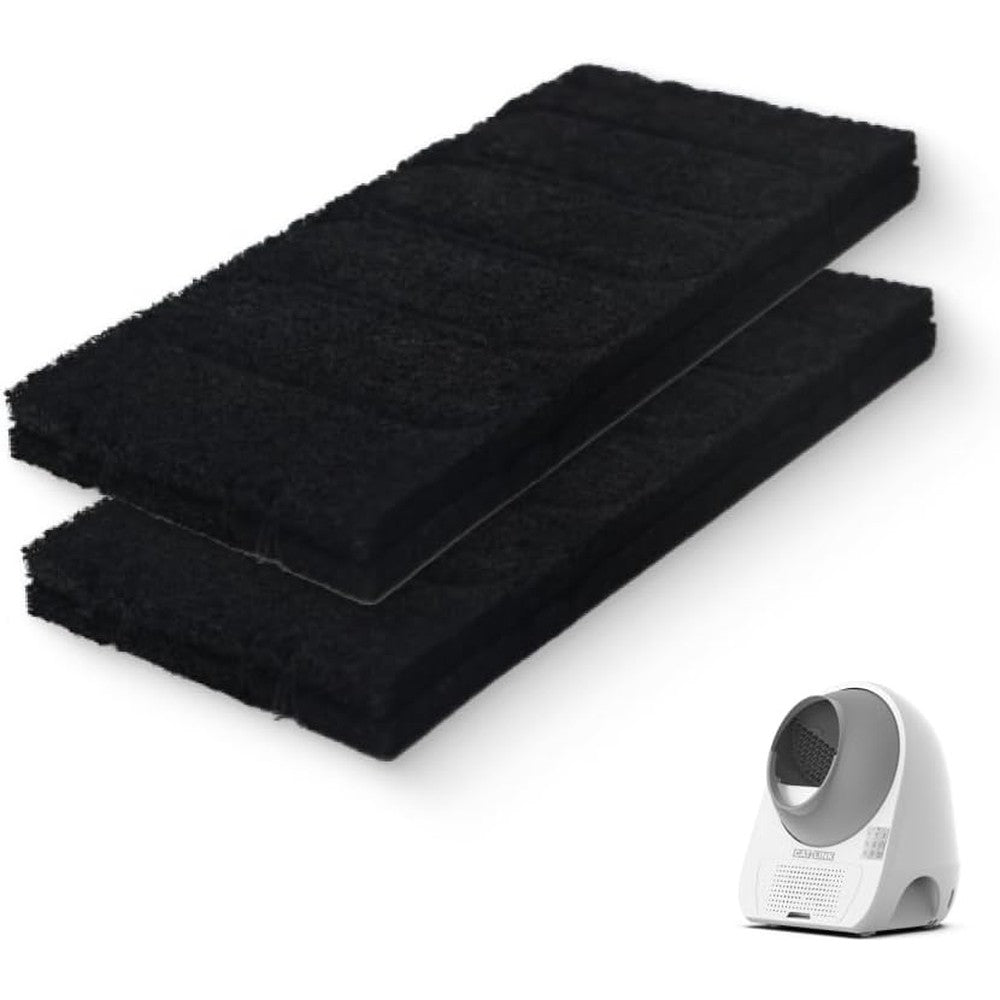 CATLINK automatic cat litter box filter pack front view showing the rectangular activated carbon material.