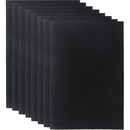 GZJoSum Cat Litter Box Charcoal Filters 8 pack front view showcasing premium black activated carbon replacement pads.