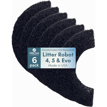 Fresh Headquarters automated litter box replacement filters front view showing six pack packaging