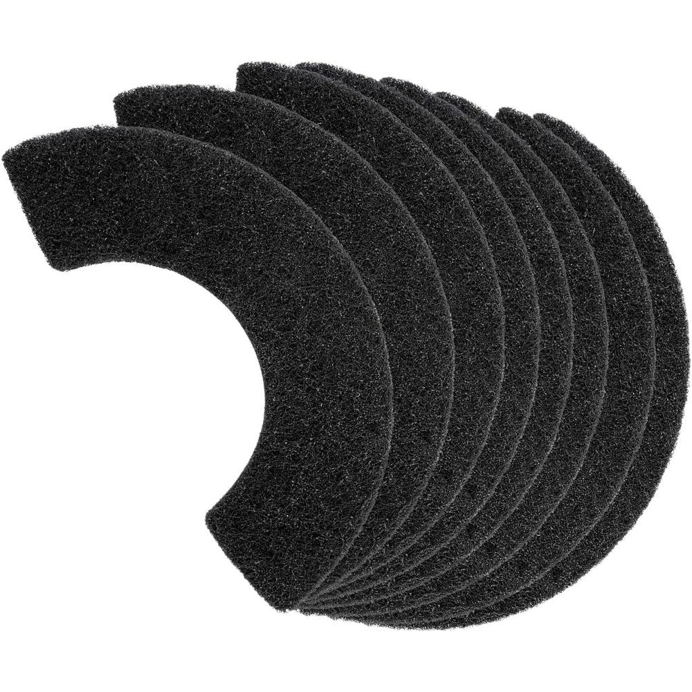 Lubise replacement carbon filters front view showing the thick premium activated charcoal material pack of eight