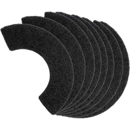 Lubise replacement carbon filters front view showing the thick premium activated charcoal material pack of eight
