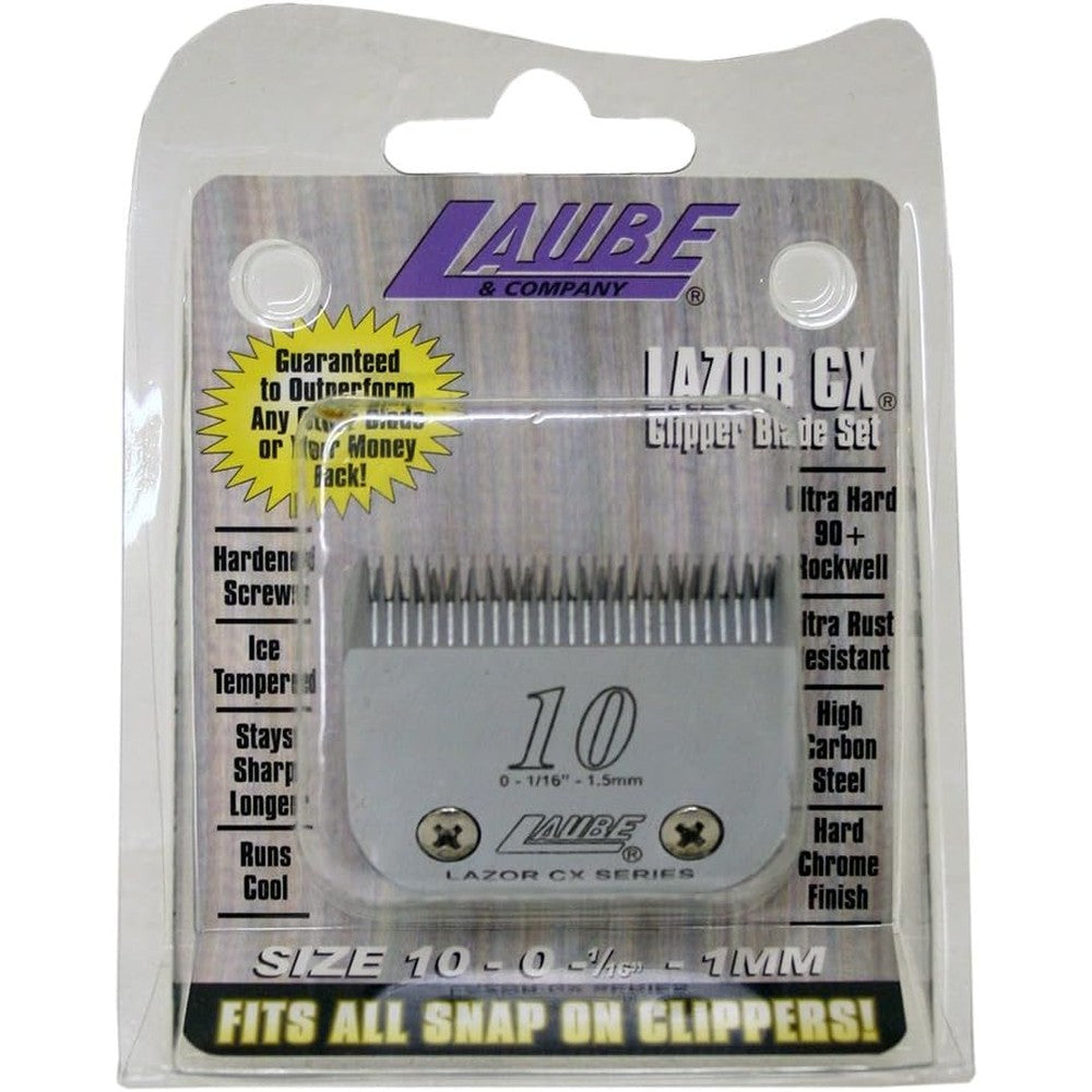 Laube Number 10 CX clipper blade front view in original packaging