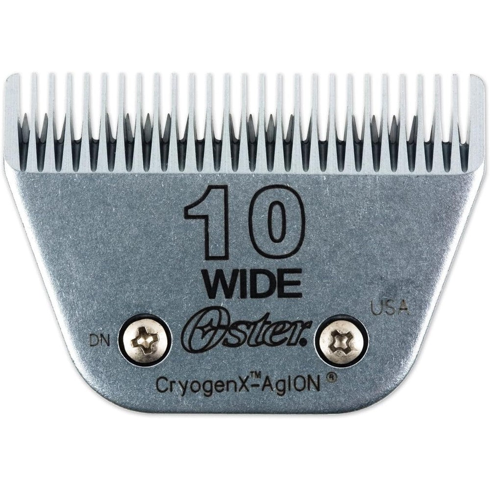 Oster Professional Detachable Cryogen-X Clipper Blade Size 10 Wide front view authentic grooming tool.