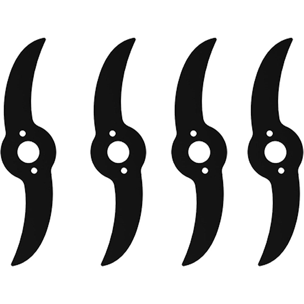 WeGofly 190mm metal blade four pack replacement kit front view showing curved S shape design.