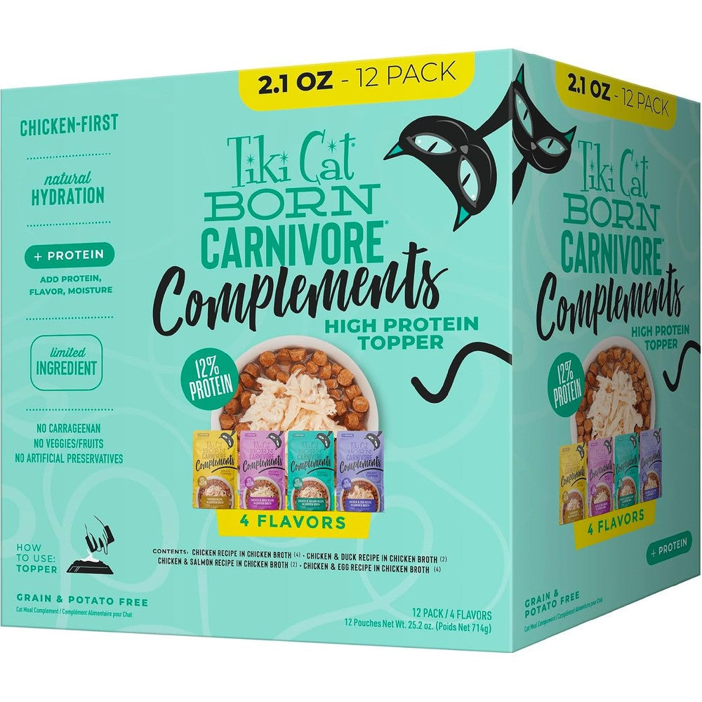 Tiki Pets Tiki Cat Born Carnivore Complements Variety Pack 12 count box front view