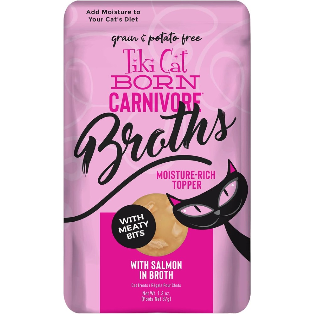 Tiki Pets salmon broth cat food topper front view