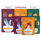 Made by Nacho Wet Cat Food Variety Twelve Pack front view showing three flavor pouches.
