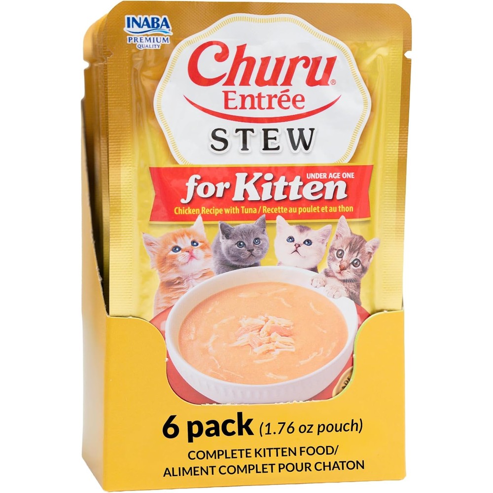 Inaba Churu Entree Stew for Kittens Chicken and Tuna pack front view