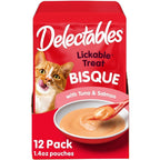 Delectables Lickable Treat Bisque front view premium wet cat food pouch