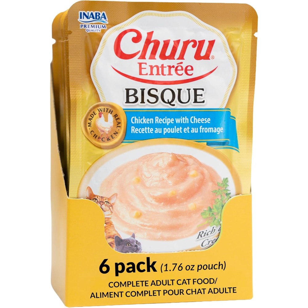 INABA Churu Entree Bisque Chicken with Cheese pack front view