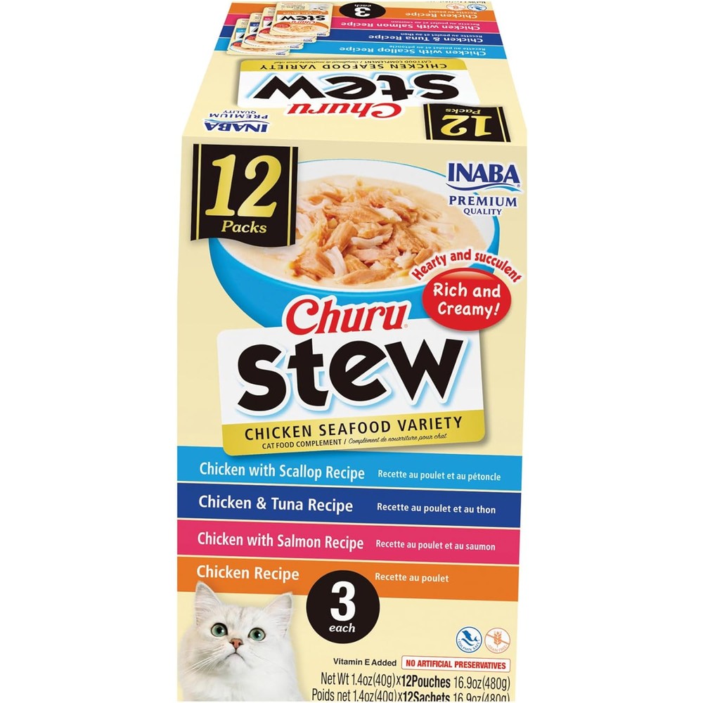 INABA Churu Stew cat treats variety pack box front view