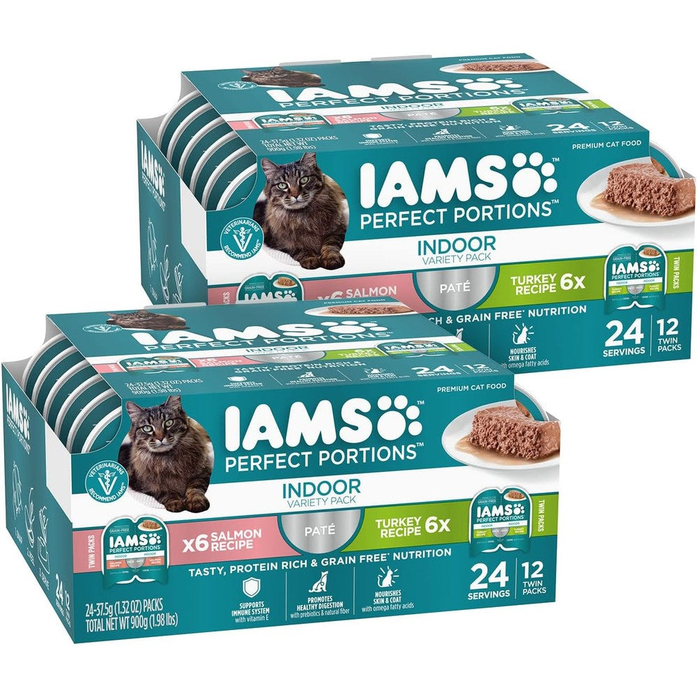 IAMS Perfect Portions Indoor Grain Free Wet Cat Food front view package packaging