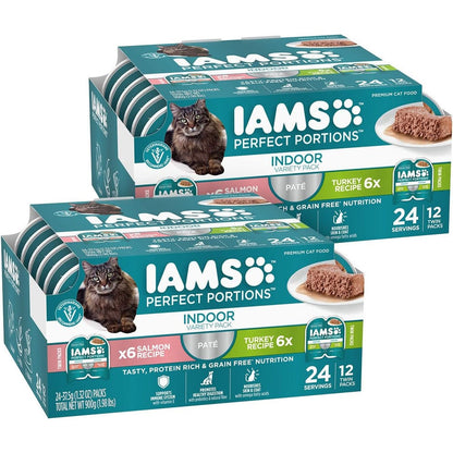 IAMS Perfect Portions Indoor Grain Free Wet Cat Food front view package packaging