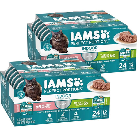 IAMS Perfect Portions Indoor Grain Free Wet Cat Food front view package packaging