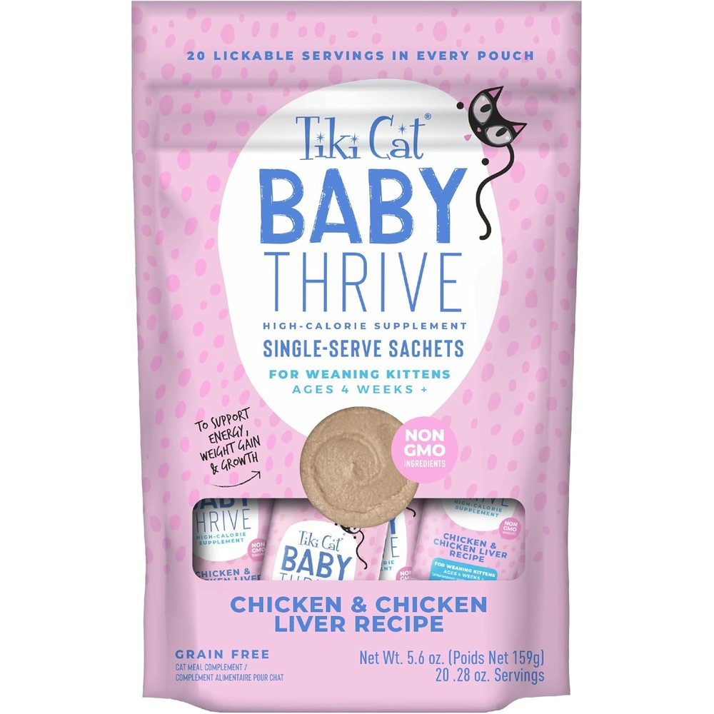 Tiki Cat Baby Thrive front view pouch packaging