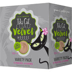 Tiki Pets Tiki Cat Velvet Mousse variety pack front view pouch packaging