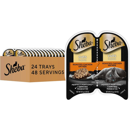 Sheba Perfect Portions Cuts in Gravy Roasted Chicken front view premium cat food