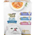 Fancy Feast wet cat food broth variety pack front view packaging