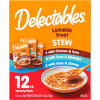 Delectables lckable stew wet cat treat variety pack front view packaging