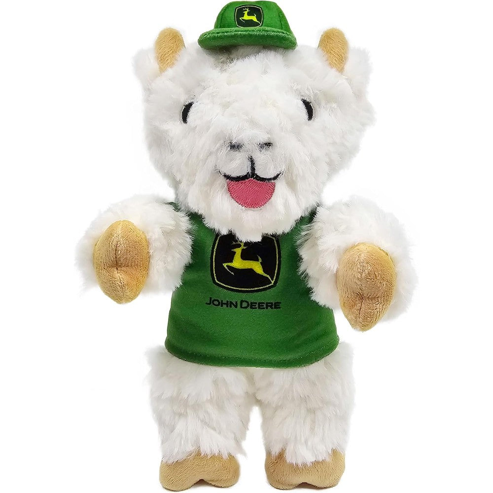 Pets First John Deere goat plush toy front view showing green jersey.