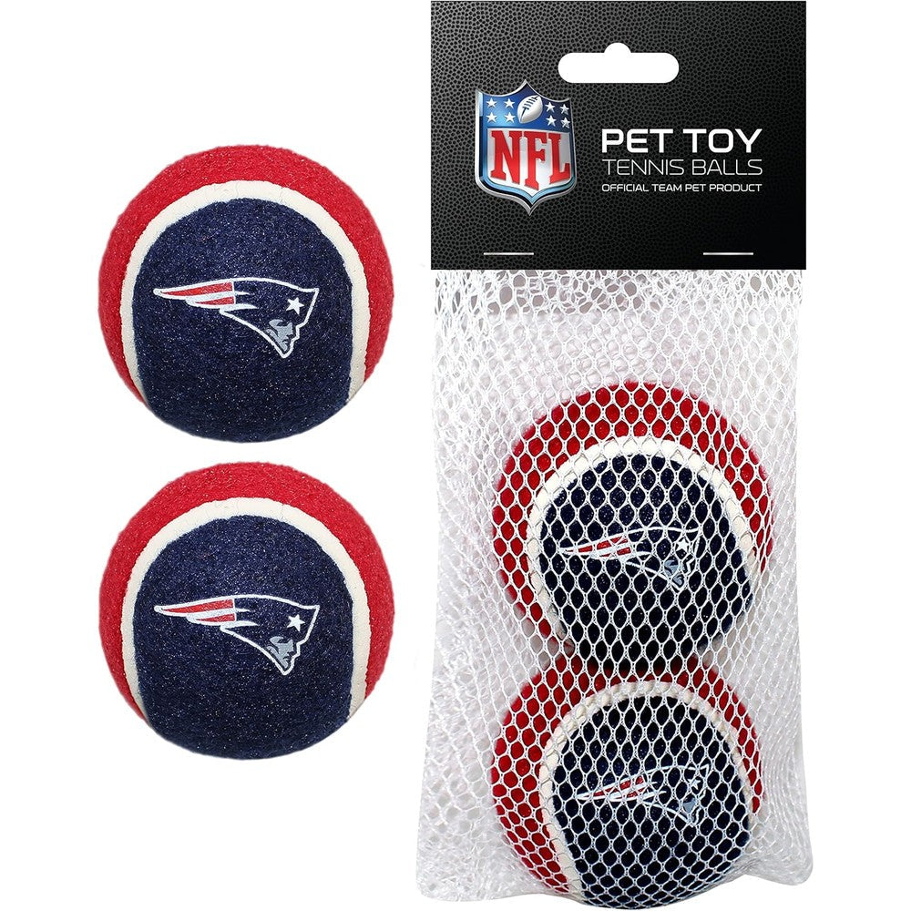 Pets First NFL New England Patriots tennis balls front view pack of two for pets