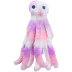 Cunueae plush octopus cat toy front view showcasing pink and purple striped design