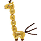 Fringe Studio Just Necks Level Kicker Cat Toy front view showing the gold metallic giraffe design.