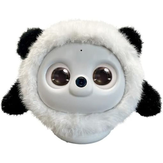 ToYBULK Panda Fur robot pet accessory front view showing plush black and white design